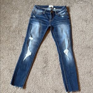 Women's Blue Distressed Jeans